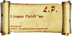 Linges Palóma névjegykártya